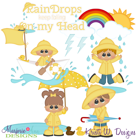Raindrops Keep Falling SVG Cutting Files + Clipart - Click Image to Close